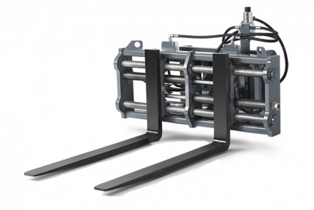 Palešu dakšas hidrauliski regulējamas